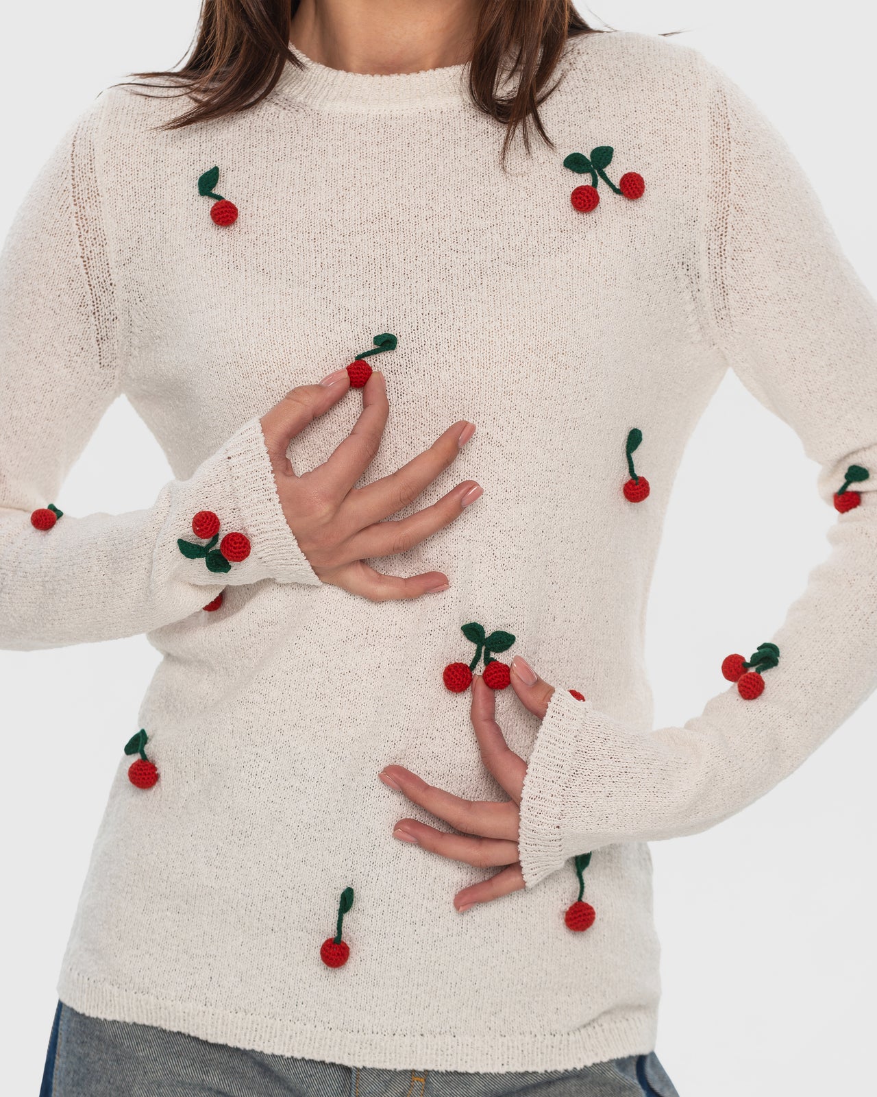 Buy Knitted Cherry Longsleeve – Tops by Ksenia Schnaider | Ethical & Sustainable Fashion