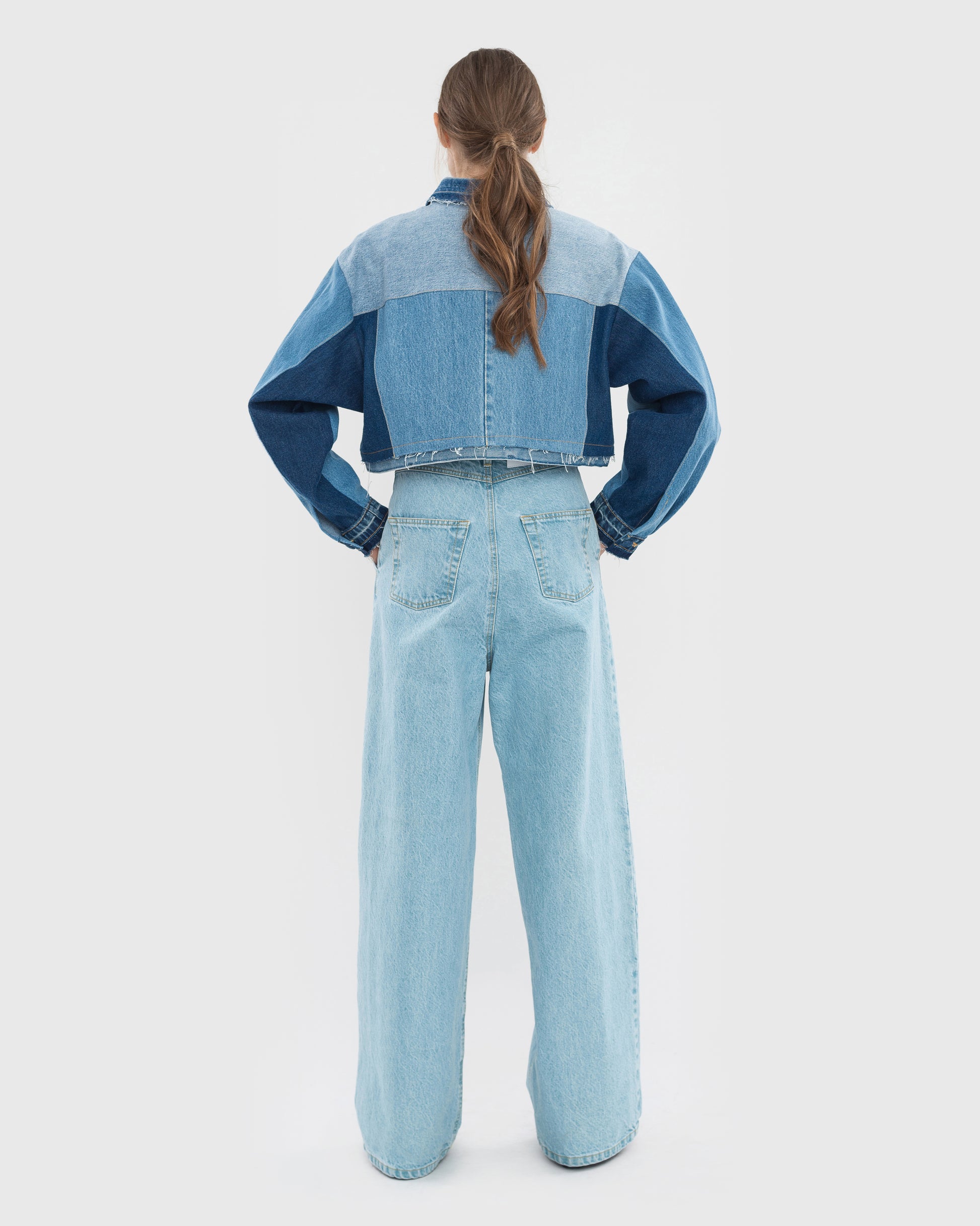 Buy Patchwork Cropped Jacket – Outerwear by Ksenia Schnaider | Ethical & Sustainable Fashion