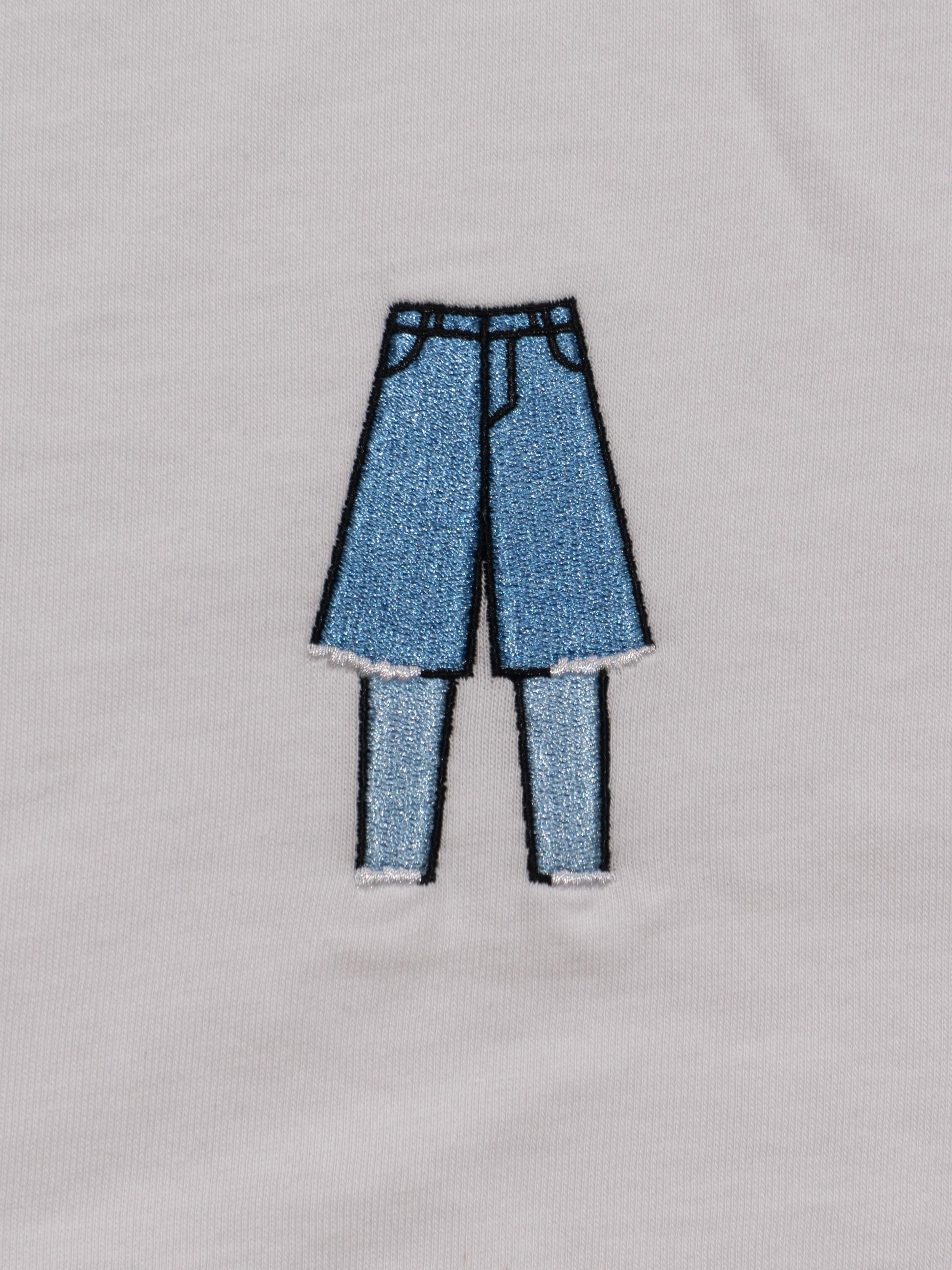 Buy Demi-Denim Logo White T-shirt – Tops by Ksenia Schnaider | Ethical & Sustainable Fashion