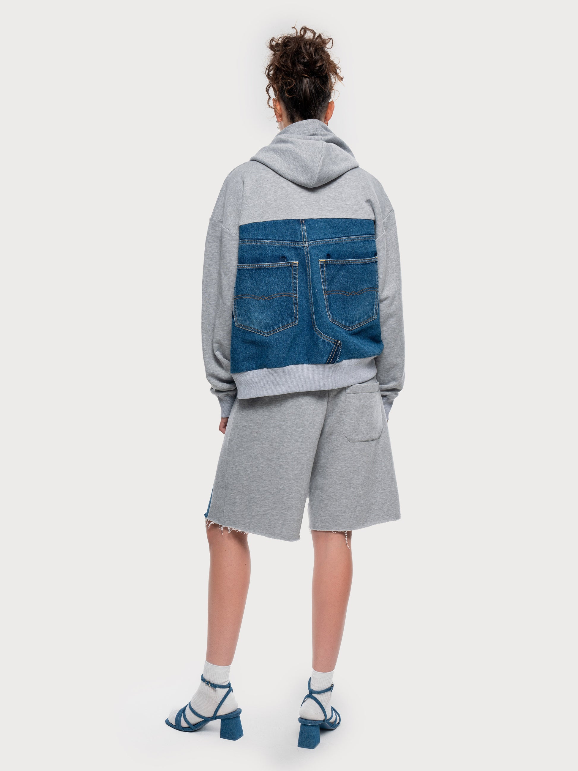 Buy Yin Yang Demi-Denim Logo Hoodie – Tops by Ksenia Schnaider | Ethical & Sustainable Fashion