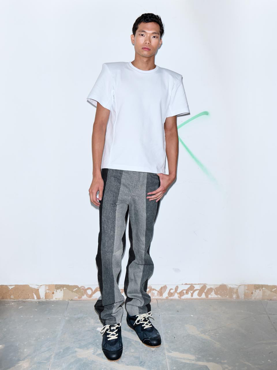 Чоловічі перероблені смугасті джинси