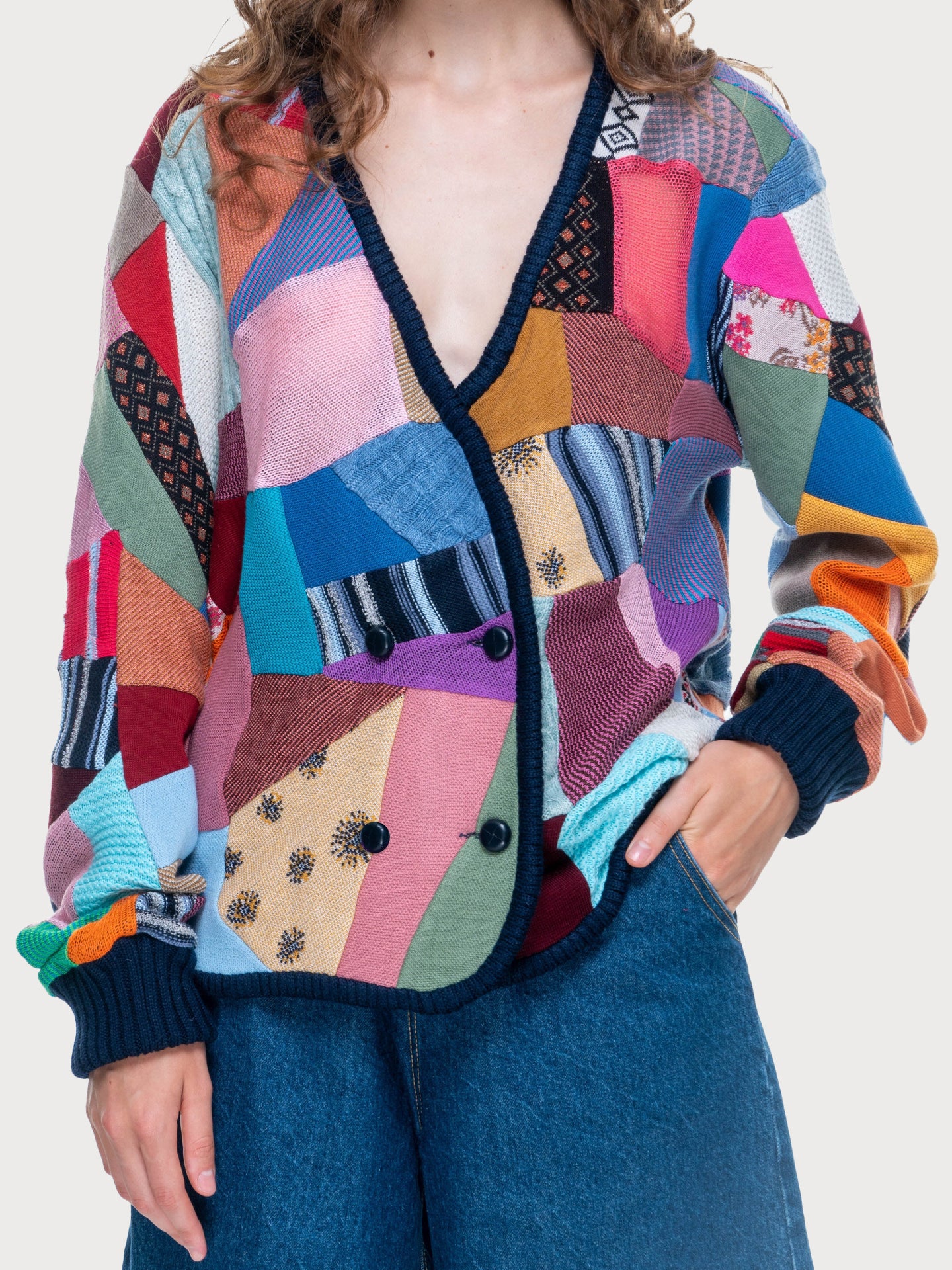Buy Long Patchwork Cardigan – Tops by Ksenia Schnaider | Ethical & Sustainable Fashion
