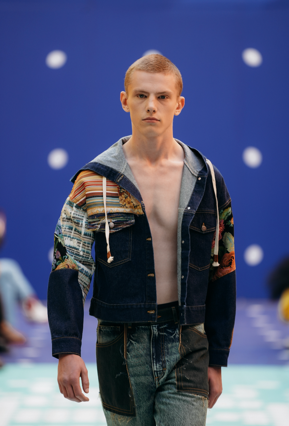 Печворк куртка з деніму та жакарду