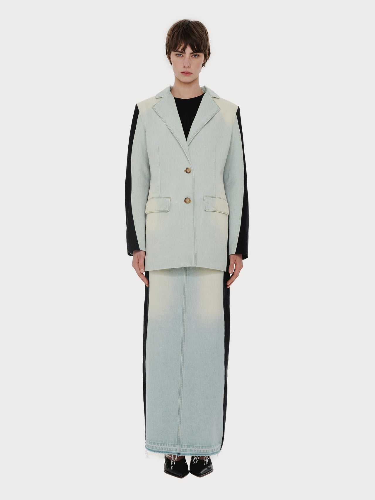 Buy Denim Jacket with Vintage effect – Outerwear by Ksenia Schnaider | Ethical & Sustainable Fashion