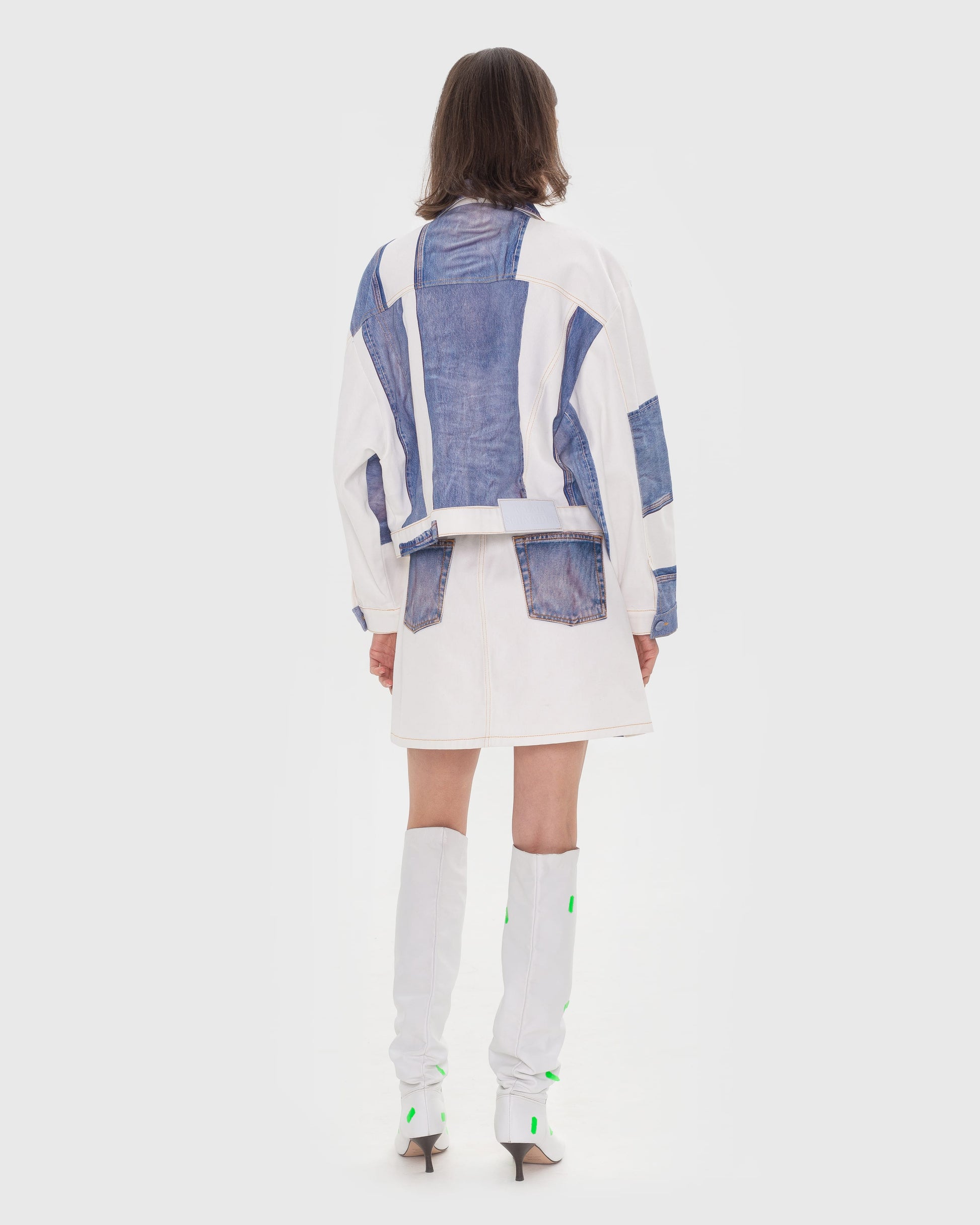Buy Denim Puzzle Jacket – Outerwear by Ksenia Schnaider | Ethical & Sustainable Fashion