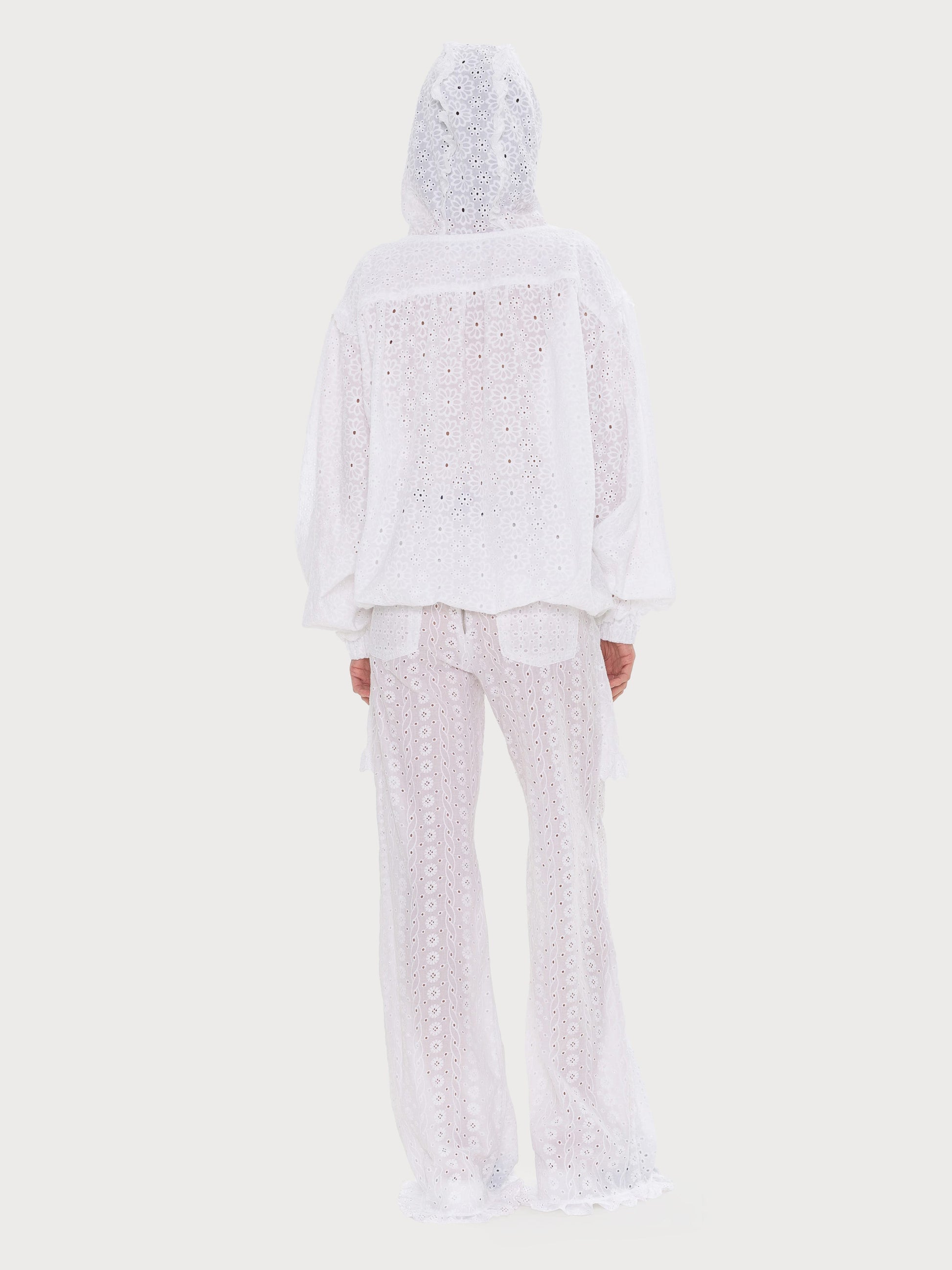 Buy Broderie Anglaise Hoodie with Bow Detail (Template Test) – Tops by Ksenia Schnaider | Ethical & Sustainable Fashion