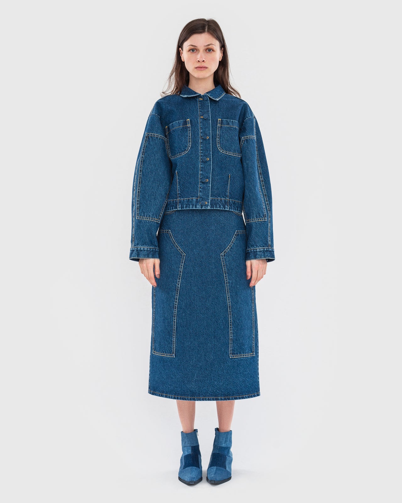 Buy Double Face Denim Jacket – Outerwear by Ksenia Schnaider | Ethical & Sustainable Fashion
