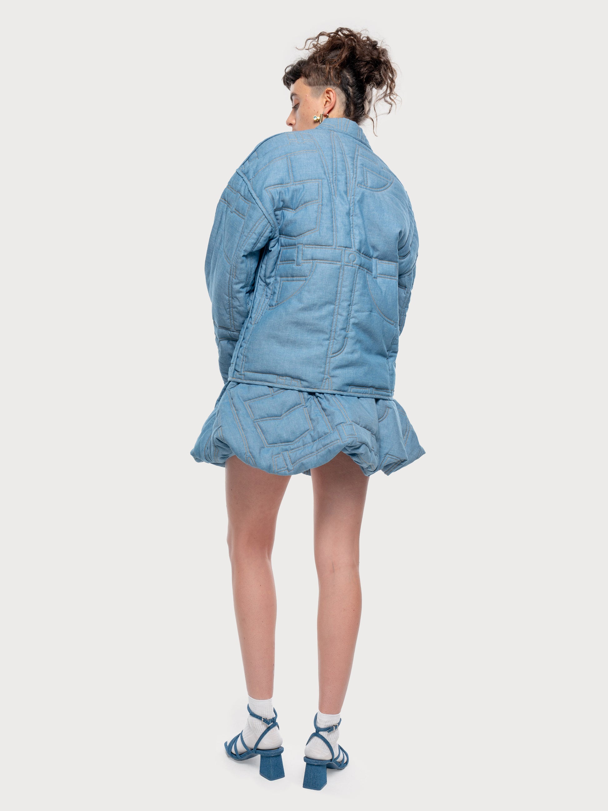 Buy Quilted Denim Jacket – Outerwear by Ksenia Schnaider | Ethical & Sustainable Fashion