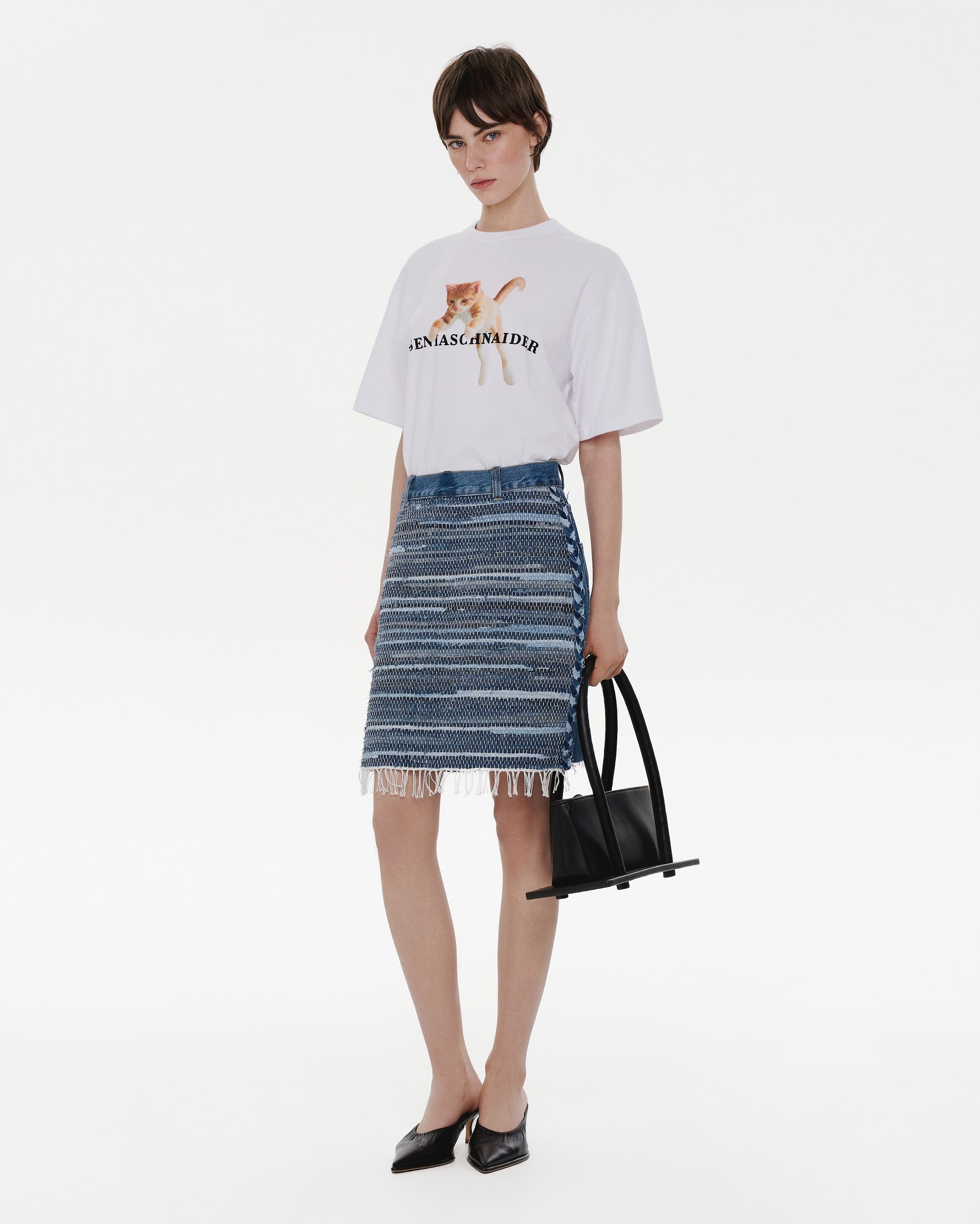 Buy Zero-Waste Skirt in Rug Technique – Bottoms by Ksenia Schnaider | Ethical & Sustainable Fashion
