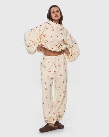 Buy Joggers with Embroidered Cherries – Bottoms by Ksenia Schnaider | Ethical & Sustainable Fashion