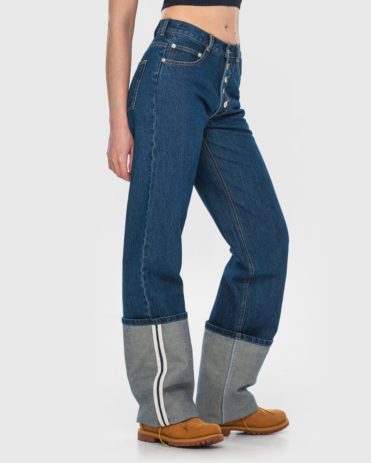 Buy Cuffed Straight Leg Jeans – Bottoms by Ksenia Schnaider | Ethical & Sustainable Fashion