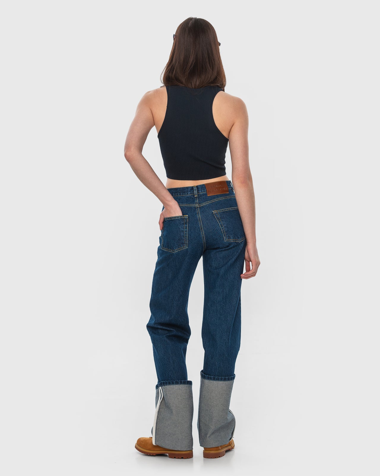Buy Cuffed Straight Leg Jeans – Bottoms by Ksenia Schnaider | Ethical & Sustainable Fashion