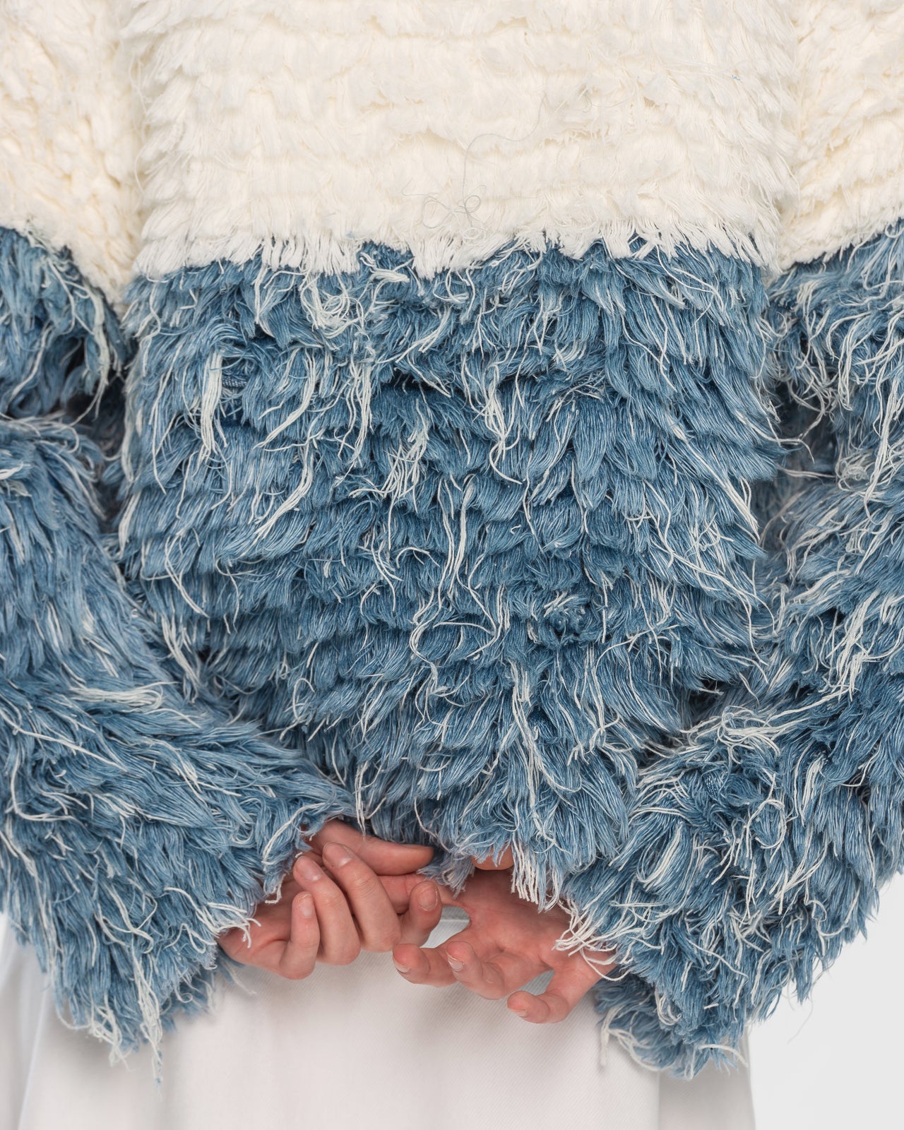 Buy Two-Tone Denim Fur Jacket – Outerwear by Ksenia Schnaider | Ethical & Sustainable Fashion