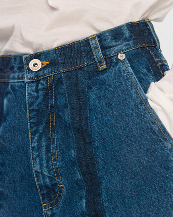 Buy Jeans with Contrast Stripes – Bottoms by Ksenia Schnaider | Ethical & Sustainable Fashion