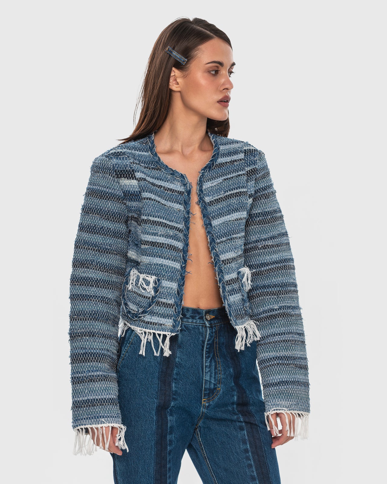 Buy Zero-Waste Jacket in Rug Technique – Outerwear by Ksenia Schnaider | Ethical & Sustainable Fashion