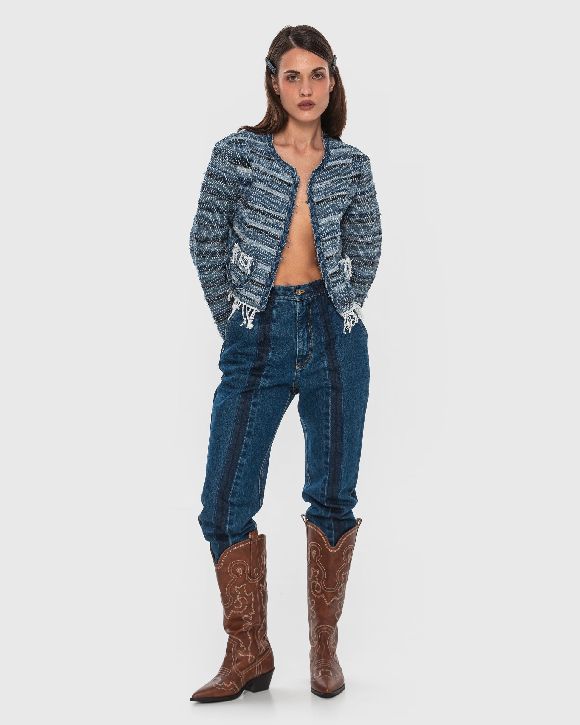 Buy Zero-Waste Jacket in Rug Technique – Outerwear by Ksenia Schnaider | Ethical & Sustainable Fashion