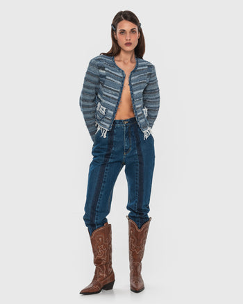 Buy Zero-Waste Jacket in Rug Technique – Outerwear by Ksenia Schnaider | Ethical & Sustainable Fashion