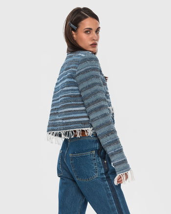 Buy Zero-Waste Jacket in Rug Technique – Outerwear by Ksenia Schnaider | Ethical & Sustainable Fashion