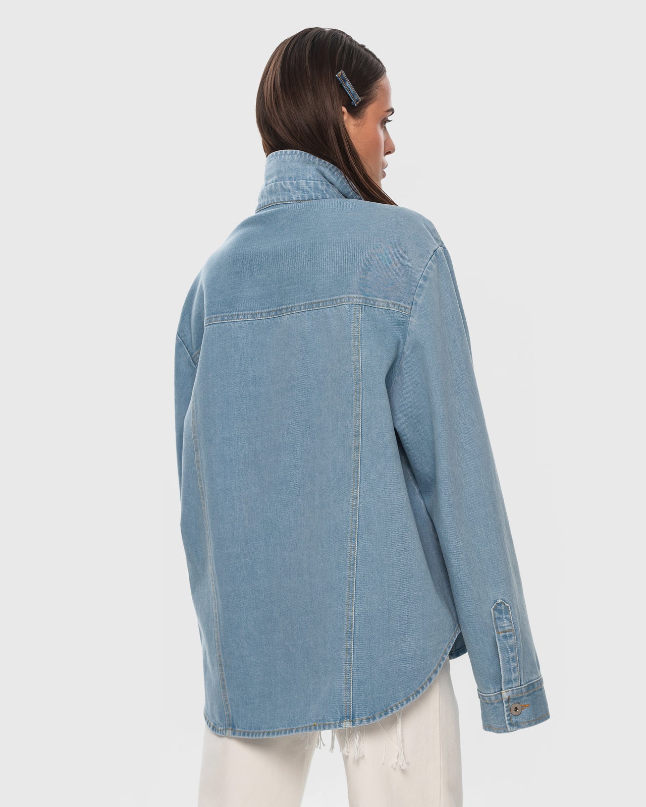 Buy Facing Denim Shirt – Tops by Ksenia Schnaider | Ethical & Sustainable Fashion