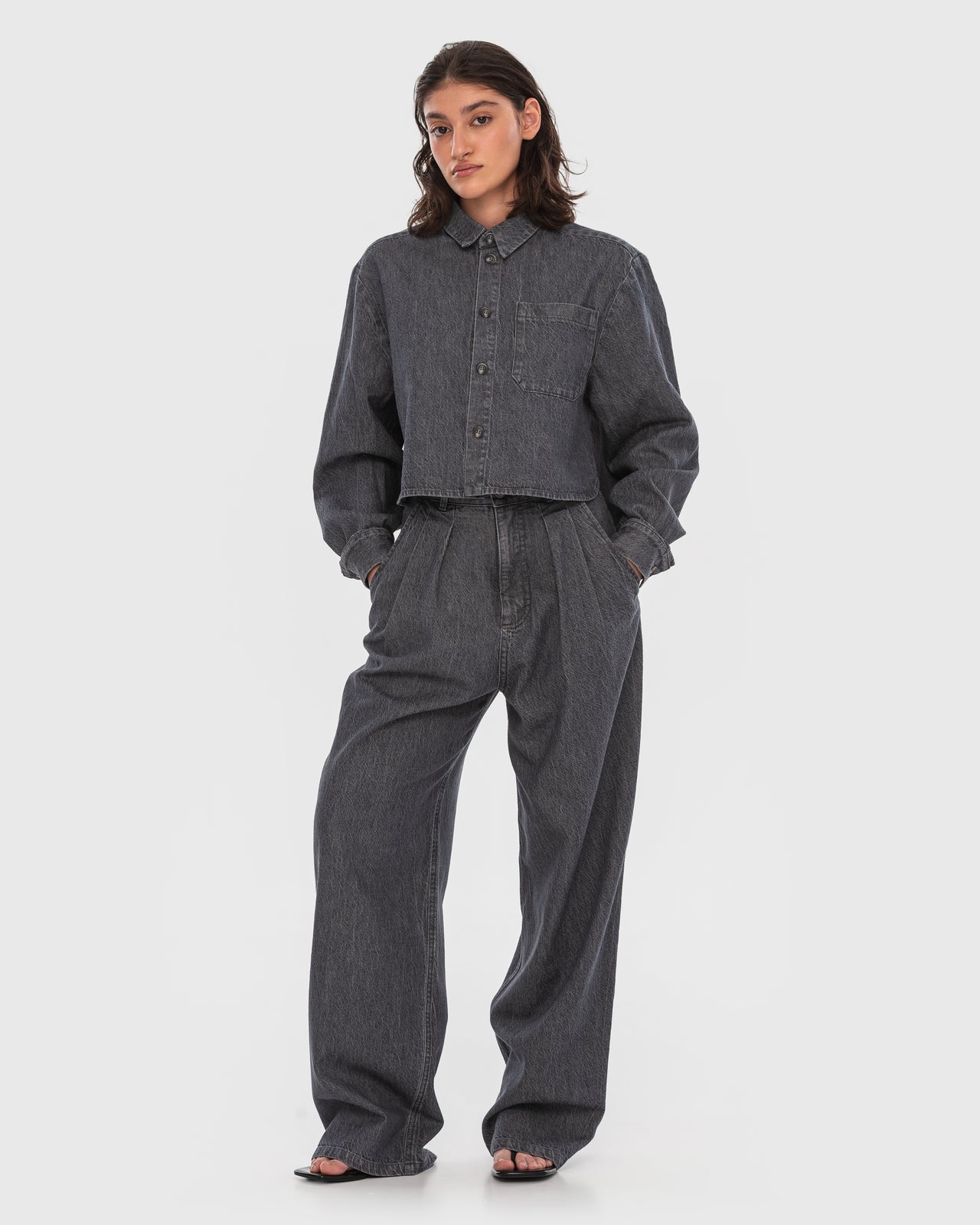 Buy Hemp Wide Leg Jeans – Bottoms by Ksenia Schnaider | Ethical & Sustainable Fashion