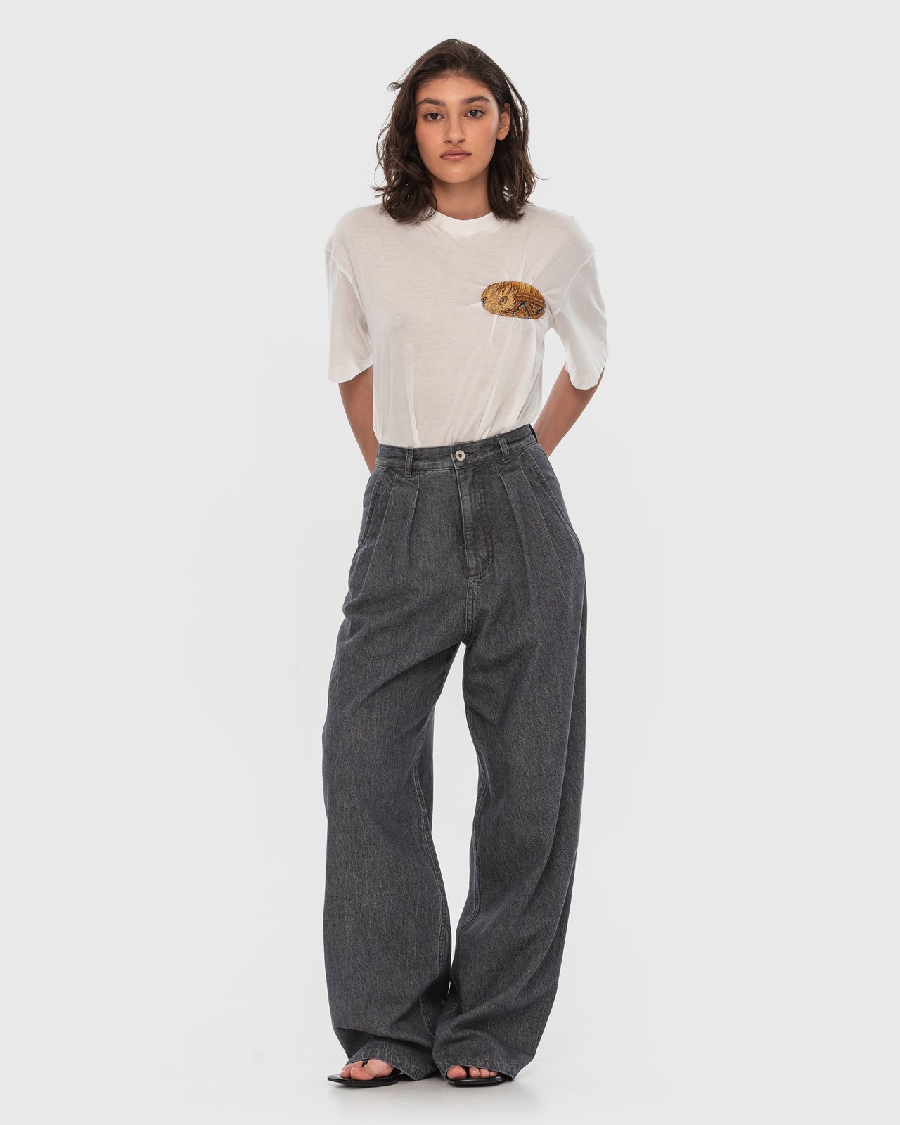 Buy Hemp Wide Leg Jeans – Bottoms by Ksenia Schnaider | Ethical & Sustainable Fashion