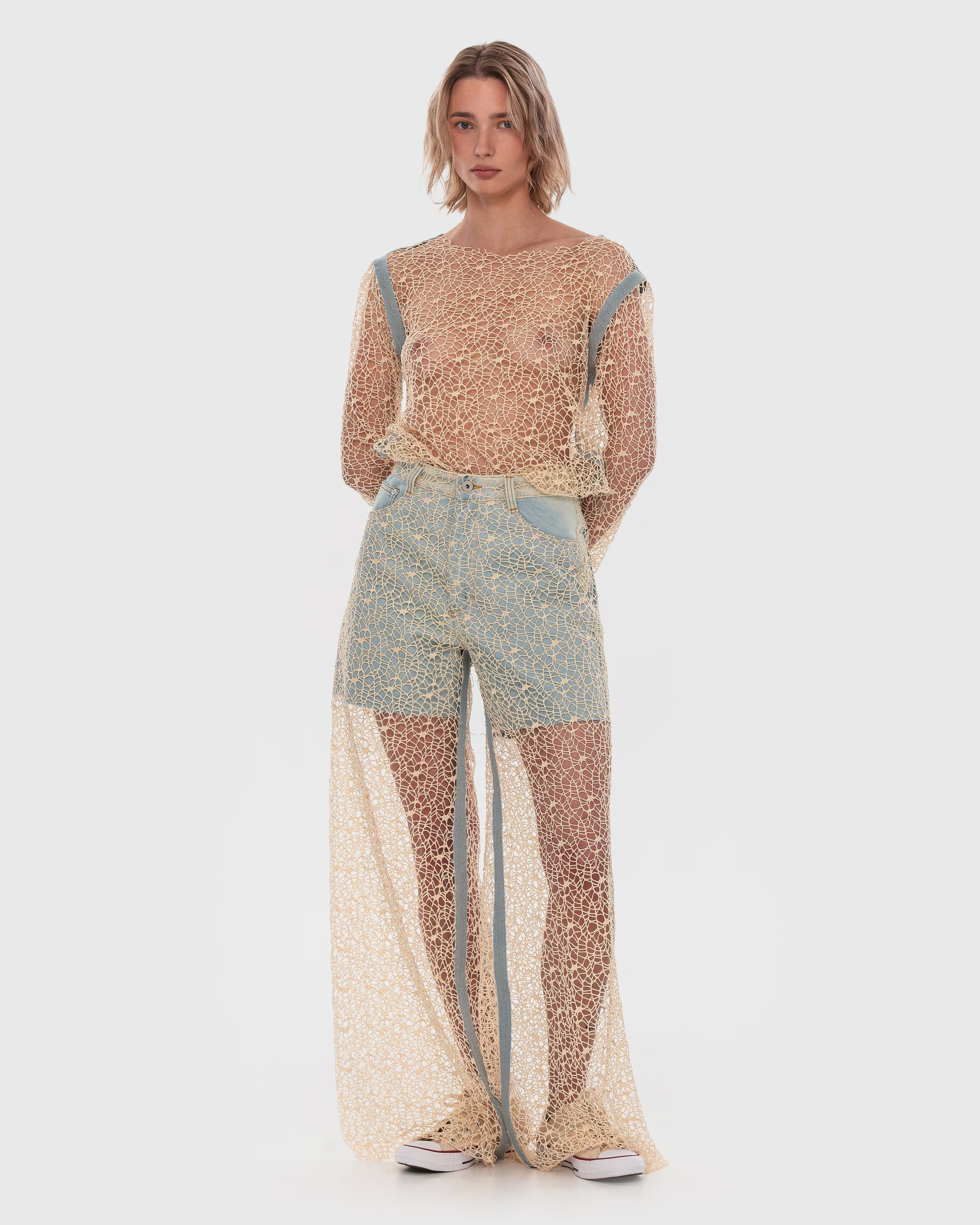 Buy Moss Crochet Pants – Bottoms by Ksenia Schnaider | Ethical & Sustainable Fashion