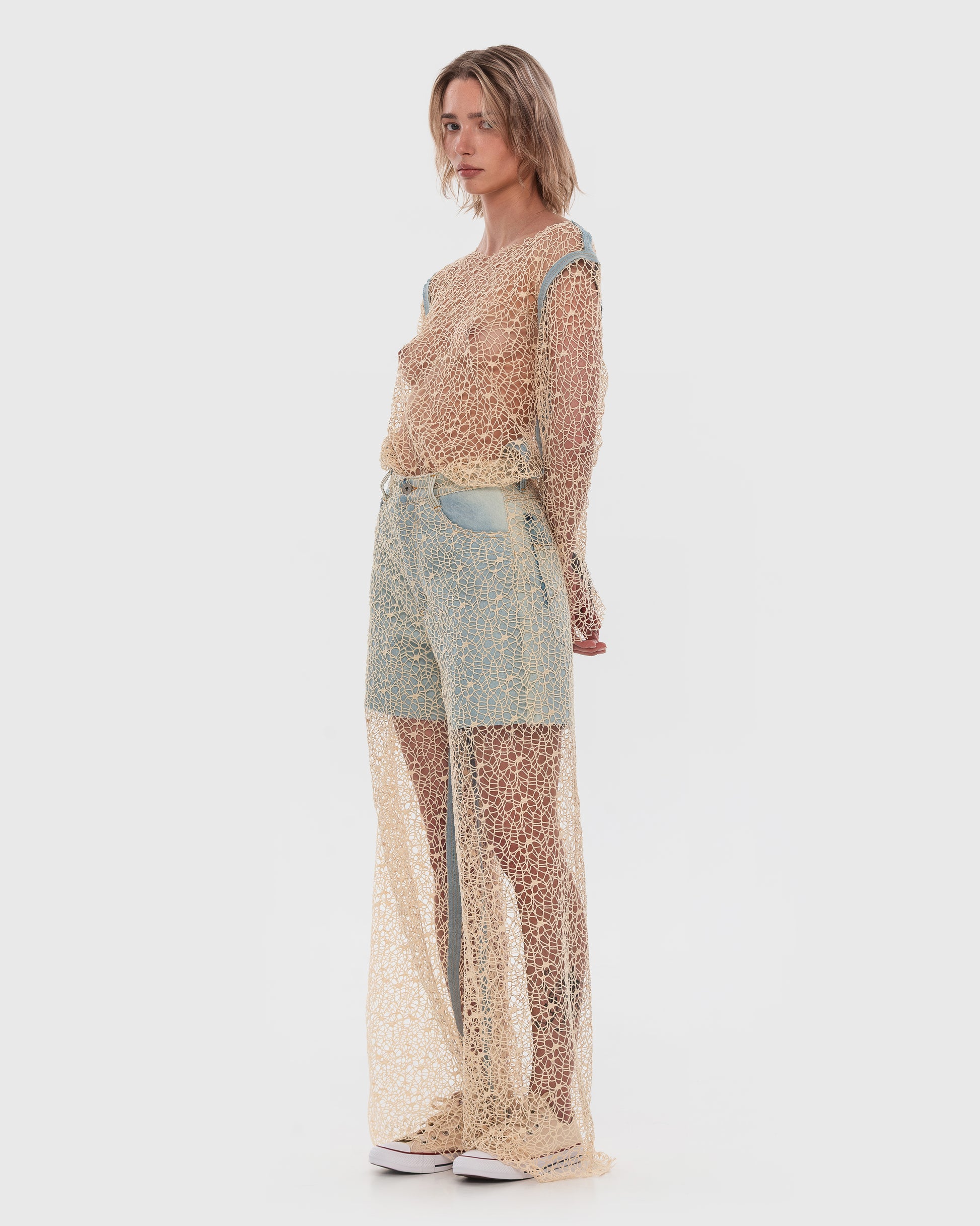 Buy Moss Crochet Pants – Bottoms by Ksenia Schnaider | Ethical & Sustainable Fashion