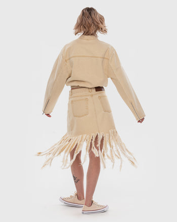 Buy Brandless Midi Denim Medusa Skirt – Bottoms by Ksenia Schnaider | Ethical & Sustainable Fashion