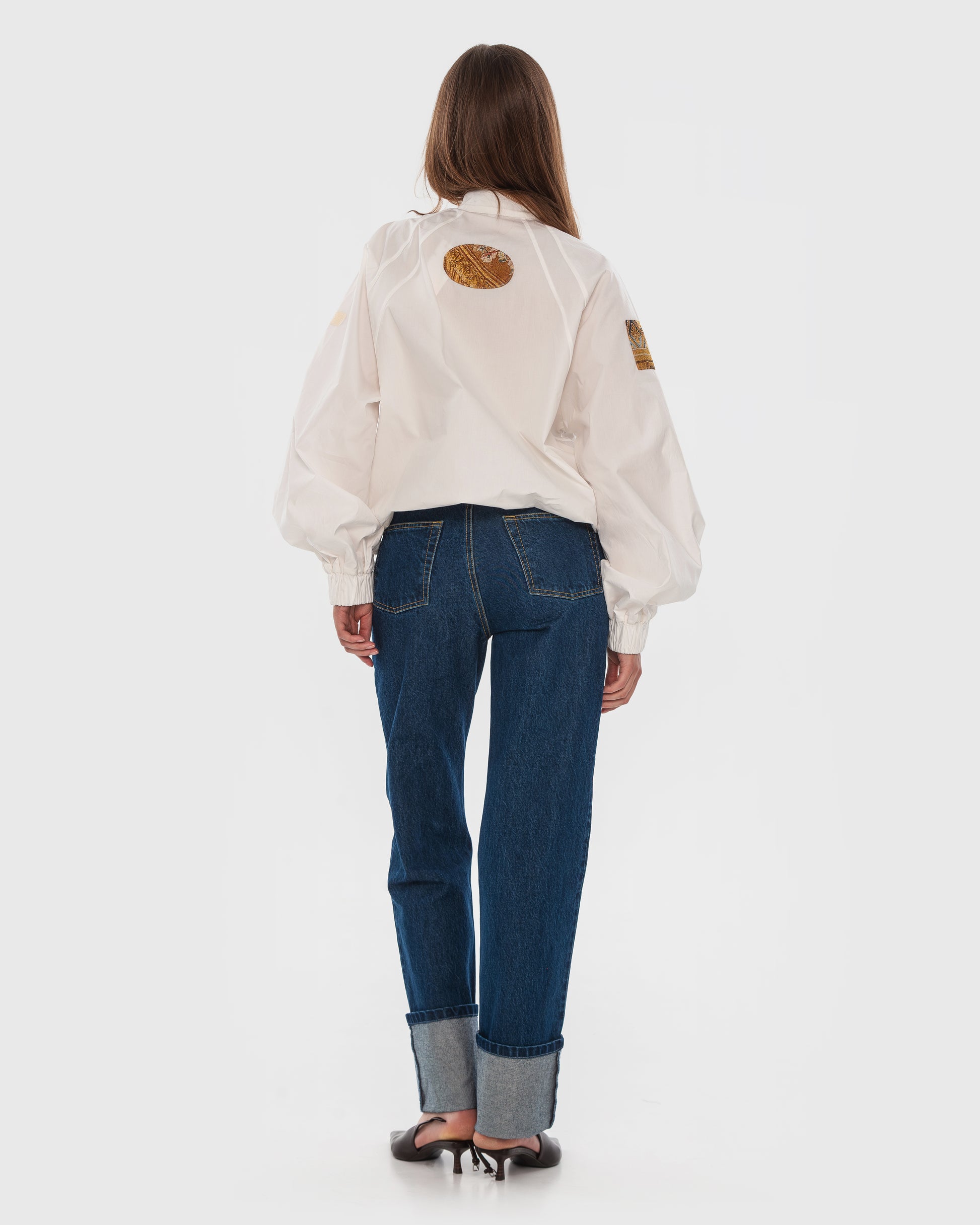 Buy Brandless Tapestry-Patch Cotton Bomber – Outerwear by Ksenia Schnaider | Ethical & Sustainable Fashion