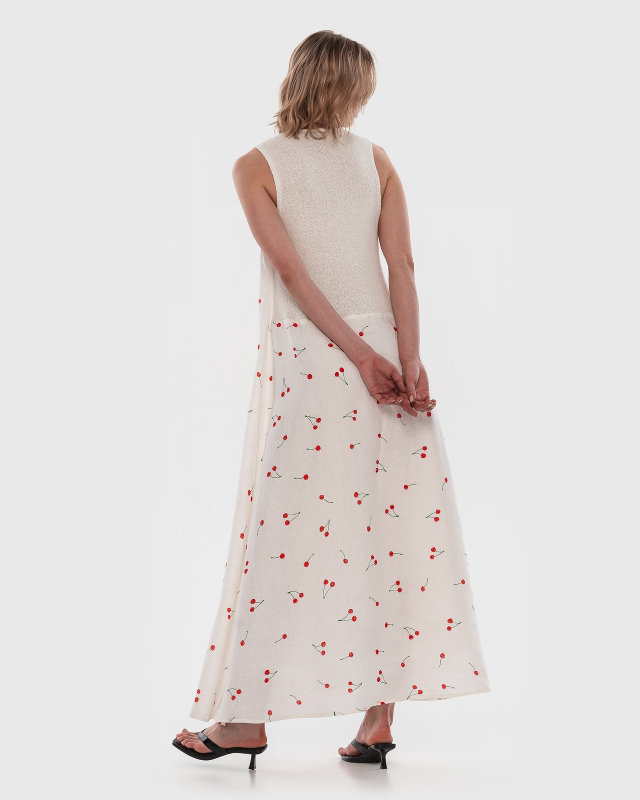 Buy Hemp Maxi Dress with Cherry Print – Dresses by Ksenia Schnaider | Ethical & Sustainable Fashion