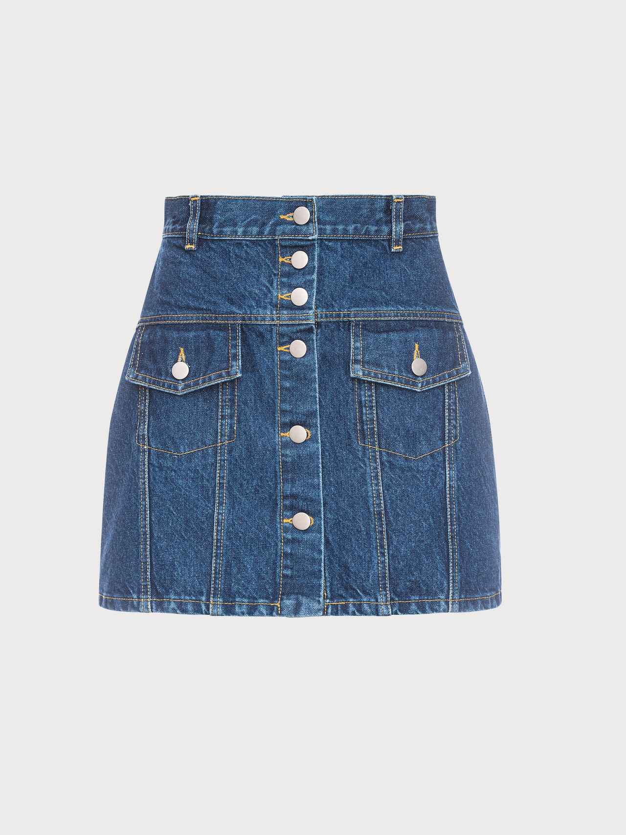 Buy Facing Denim Mini Skirt – Bottoms by Ksenia Schnaider | Ethical & Sustainable Fashion