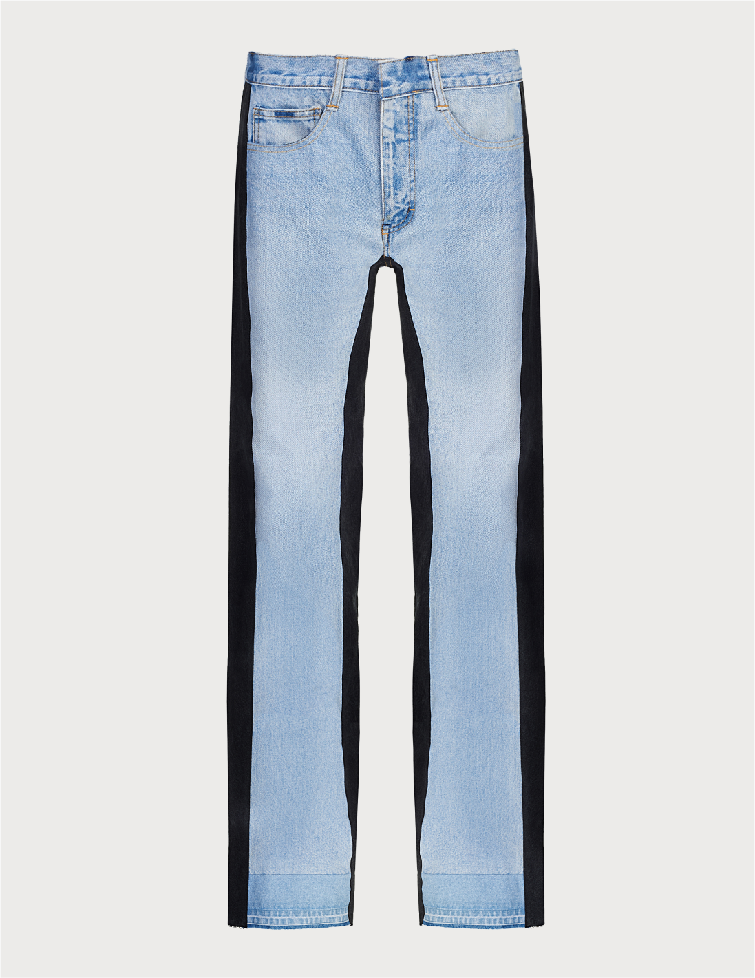 Wide Jeans with Slim Contrast Side Lines