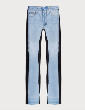 Wide Jeans with Slim Contrast Side Lines