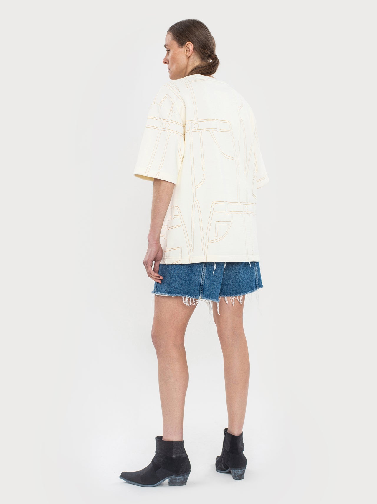 Buy Denim Stitch T-Shirt – Tops by Ksenia Schnaider | Ethical & Sustainable Fashion