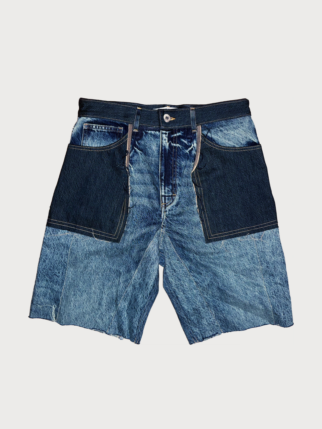 Buy Reworked Denim Shorts – Bottoms by Ksenia Schnaider | Ethical & Sustainable Fashion