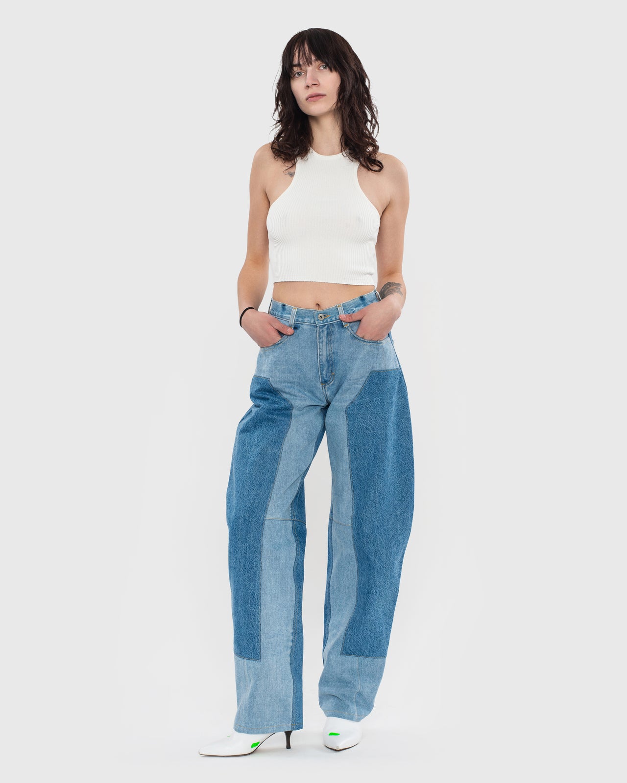 Buy Reworked Fortune Cookie Jeans – Bottoms by Ksenia Schnaider | Ethical & Sustainable Fashion