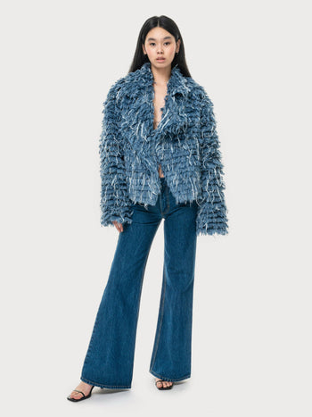 Джинсова куртка з ефектом Denim Fur