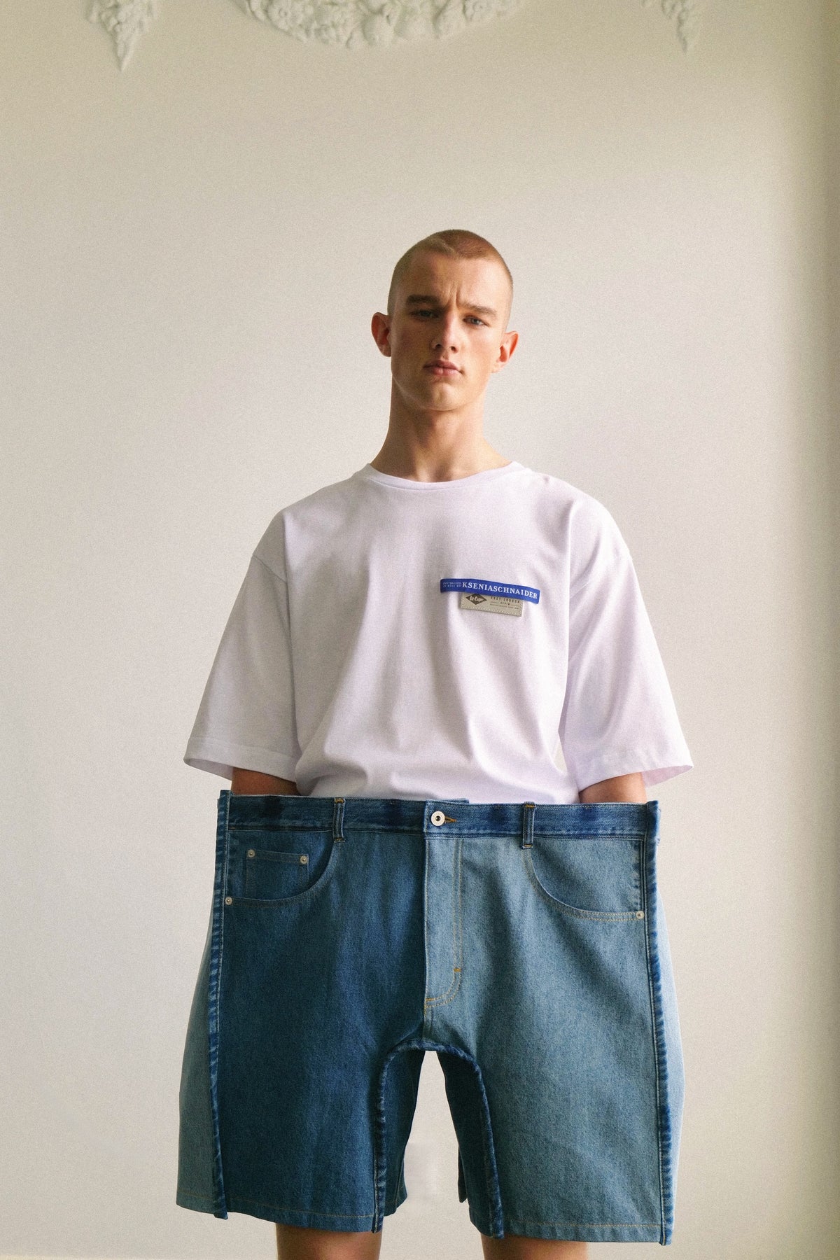 Buy Reworked Voluminous Square Shorts – Bottoms by Ksenia Schnaider | Ethical & Sustainable Fashion