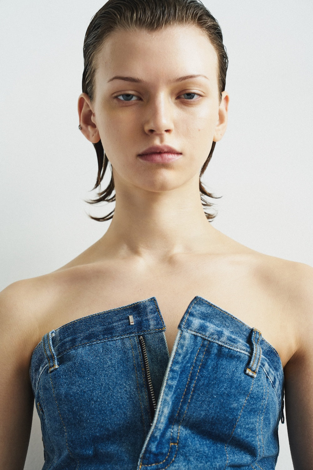 Buy Ex-Jeans Top on Zipper – Tops by Ksenia Schnaider | Ethical & Sustainable Fashion