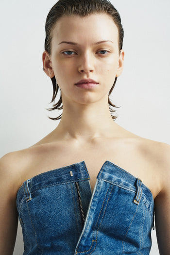 Buy Ex-Jeans Top on Zipper – Tops by Ksenia Schnaider | Ethical & Sustainable Fashion