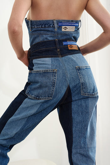 Buy Men's Reworked Striped Jeans – Bottoms by Ksenia Schnaider | Ethical & Sustainable Fashion