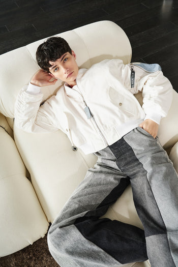 Buy Reworked Striped Flared Jeans – Bottoms by Ksenia Schnaider | Ethical & Sustainable Fashion