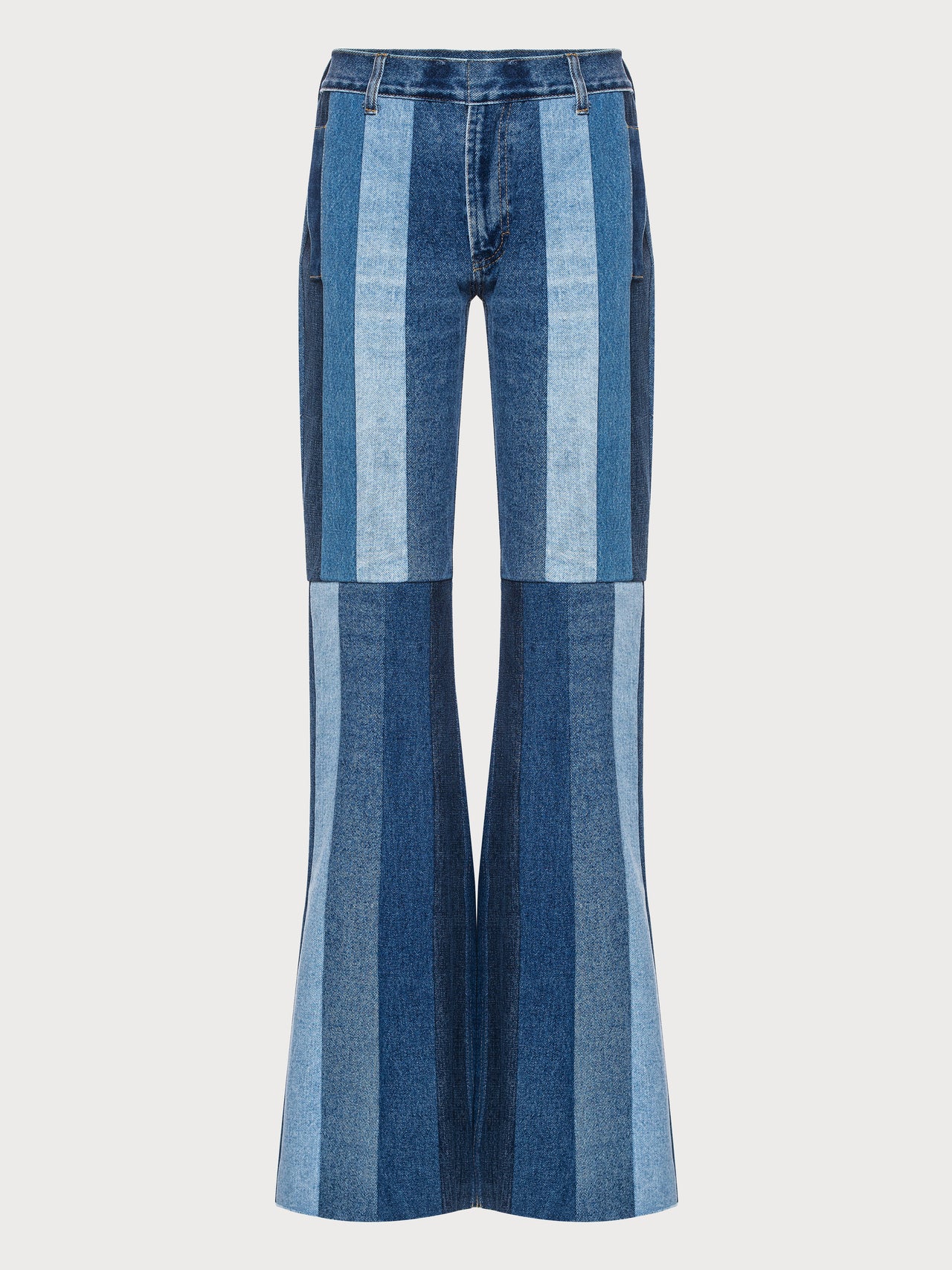 Buy Reworked Striped Flared Jeans – Bottoms by Ksenia Schnaider | Ethical & Sustainable Fashion