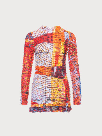 Buy Draped Mosaic Mesh Dress – Dresses by Ksenia Schnaider | Ethical & Sustainable Fashion