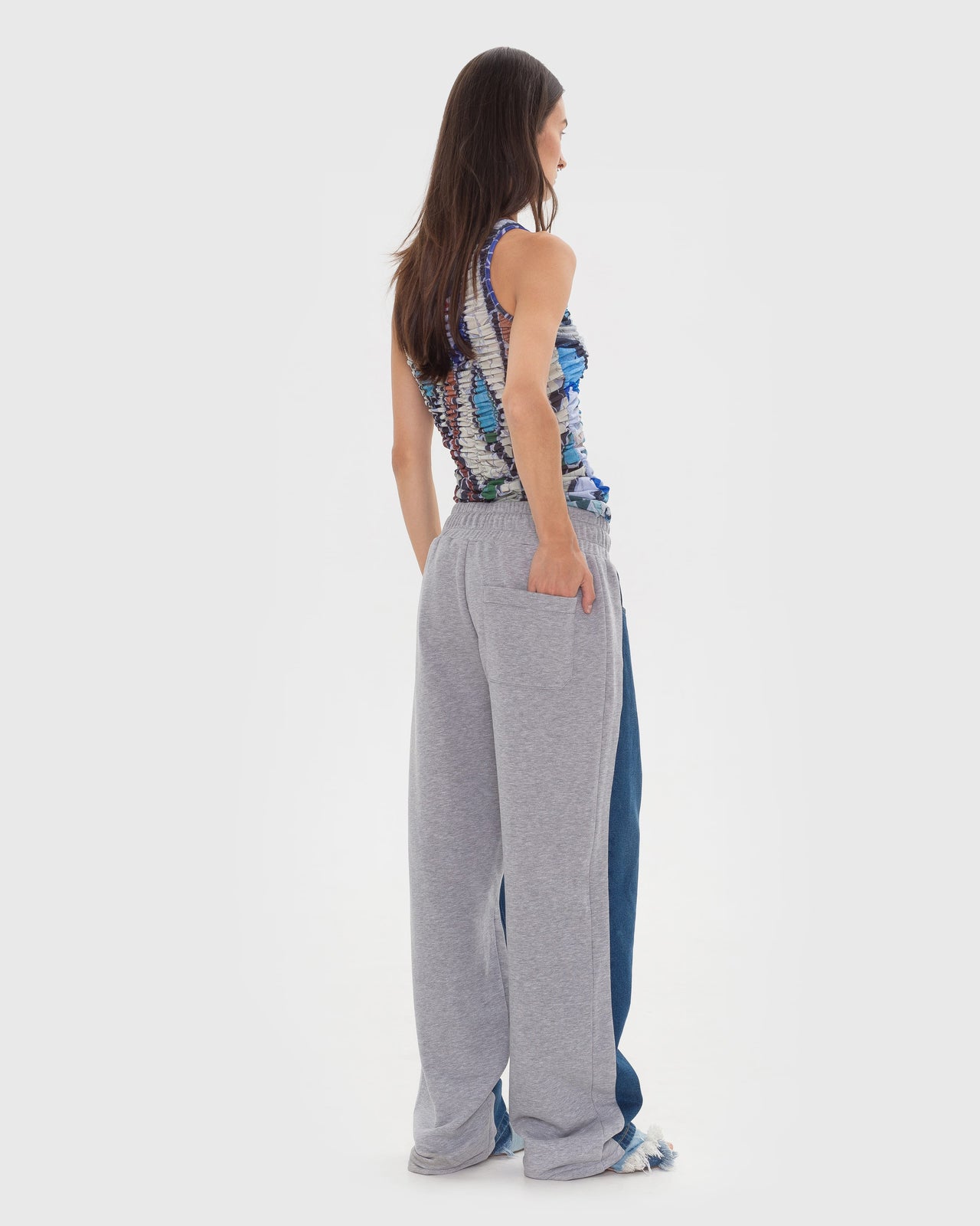 Buy Yin Yang Denim Joggers – Bottoms by Ksenia Schnaider | Ethical & Sustainable Fashion