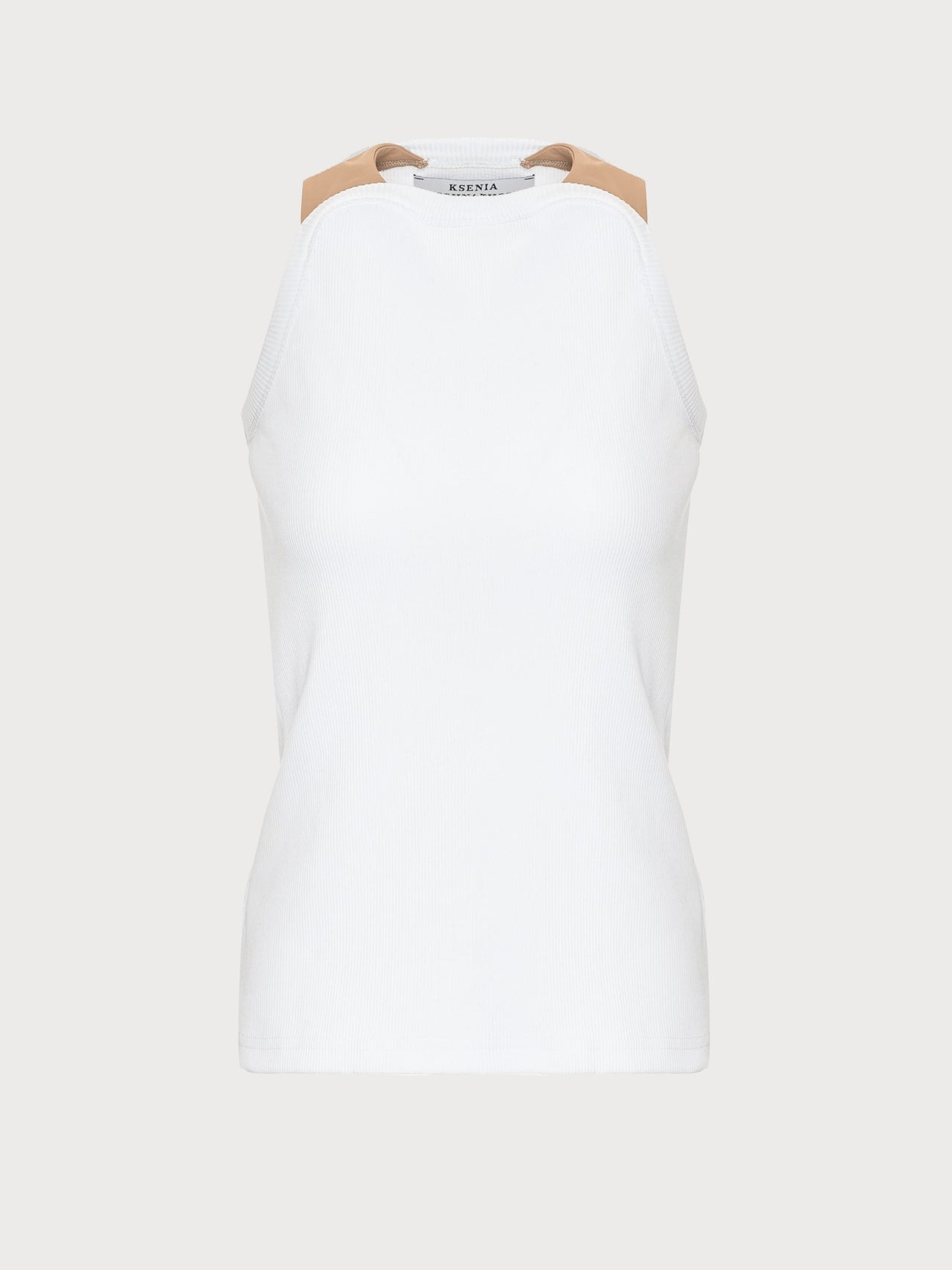 Buy White Top with Beige Trims – Tops by Ksenia Schnaider | Ethical & Sustainable Fashion