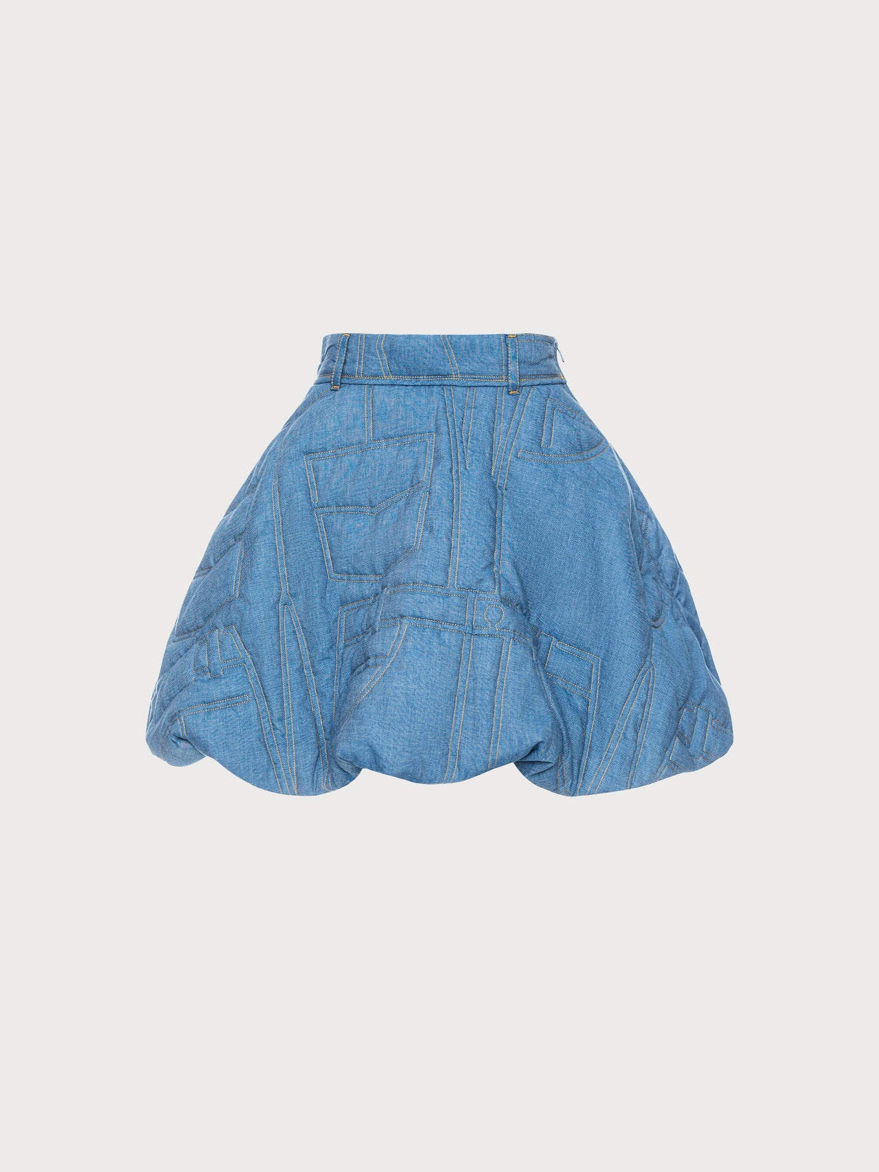 Buy Quilted Denim Mini Skirt – Bottoms by Ksenia Schnaider | Ethical & Sustainable Fashion