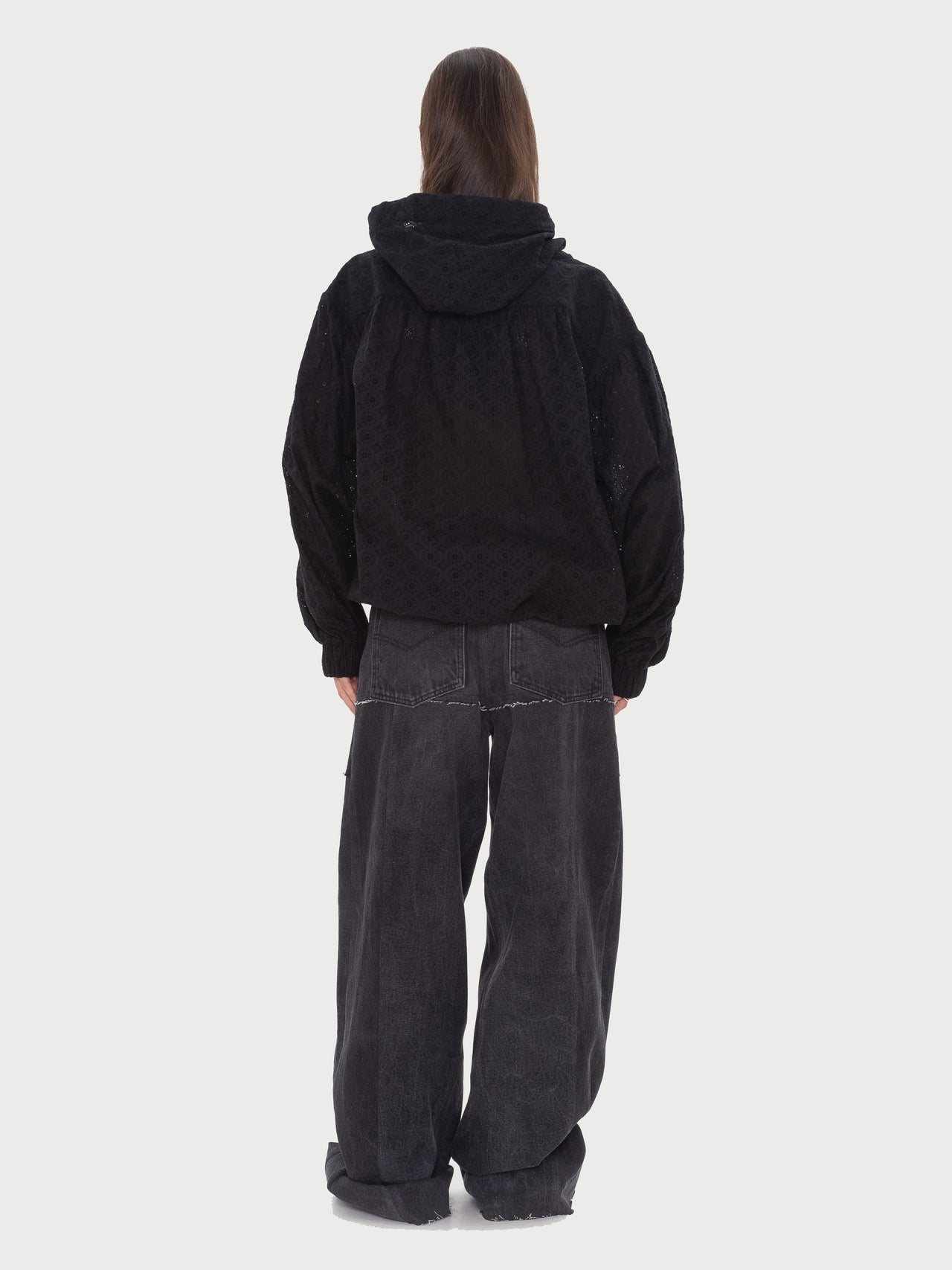 Buy Reworked Jeans with Contrast Pockets – Bottoms by Ksenia Schnaider | Ethical & Sustainable Fashion