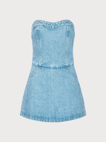 Buy Denim Shortall with Skirt Detail – by Ksenia Schnaider | Ethical & Sustainable Fashion