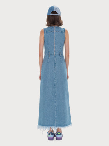 Buy Denim Maxi Dress with Side Slits – Dresses by Ksenia Schnaider | Ethical & Sustainable Fashion